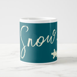 Snowflake script blue slate butter elegant winter extra grote beker