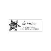 Snowflake Script Modern kerstterugzendadres Zelfinktende Stempel (Design)