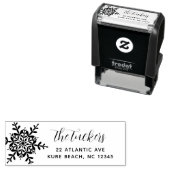 Snowflake Script Modern kerstterugzendadres Zelfinktende Stempel (In situ)