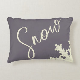Snowflake script sugarplum purple butter cream  accent kussen