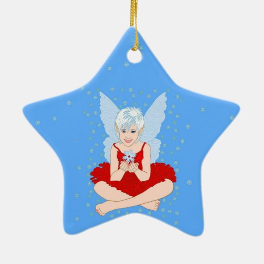 Snowflake Season Keramisch Ornament (Achterkant)