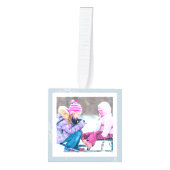 Snowflake Season's Greetings Foto Cube Ornament (Voorkant)