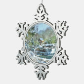 Snowflake-sierbloem met afbeelding van Glade Creek Tin Sneeuwvlok Ornament (Rechts)