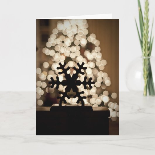 Snowflake Silhouette Holiday Kaart (Voorkant)