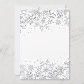 Snowflake Silver Glitter Baby shower Kaart (Achterkant)