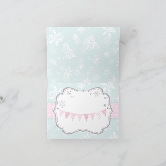 Snowflake Silver Glitter Winter Dank u Bedankkaart (Binnen)