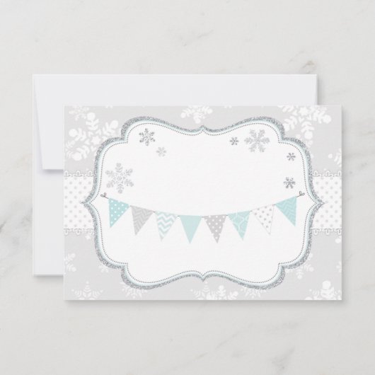 Snowflake Silver Glitter Winter Hartelijk dank Kaart (Achterkant)