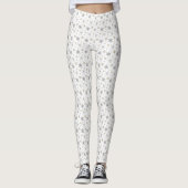 Snowflake Silver Gold Holiday White Leggings (Voorkant)
