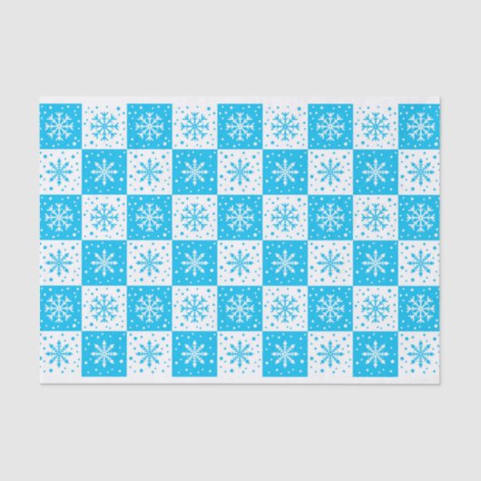 Snowflake & sneeuwpatroon (blauw) tissuepapier (Voorkant)
