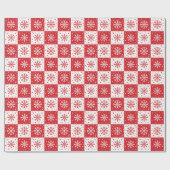 Snowflake & sneeuwpatroon (rood) cadeaupapier (Vlak)