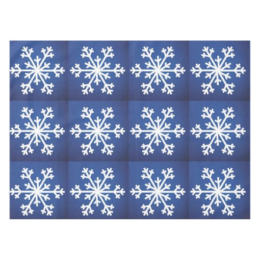 SNOWFLAKE SNOWFLAKES BLUE TABLECLOTH TAFELKLEED (Voorkant (Horizontaal))