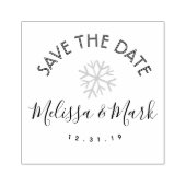 Snowflake Snowglobe Winter Save the Date Rubberstempel (Afrduk)