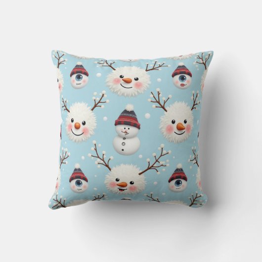 Snowflake Snowman Kussen (Achterkant)