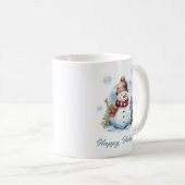 Snowflake Snowman Mug – Custom Winter Gift (Devant droit)