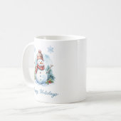 Snowflake Snowman Mug – Custom Winter Gift (Devant gauche)