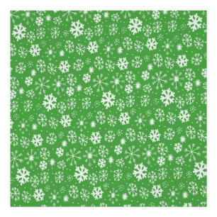 Snowflake Snowstorm met groene achtergrond Foto Afdruk
