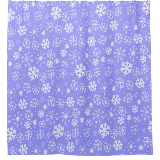 Snowflake Snowstorm met Sky Blue Background Douchegordijn (Voorkant)