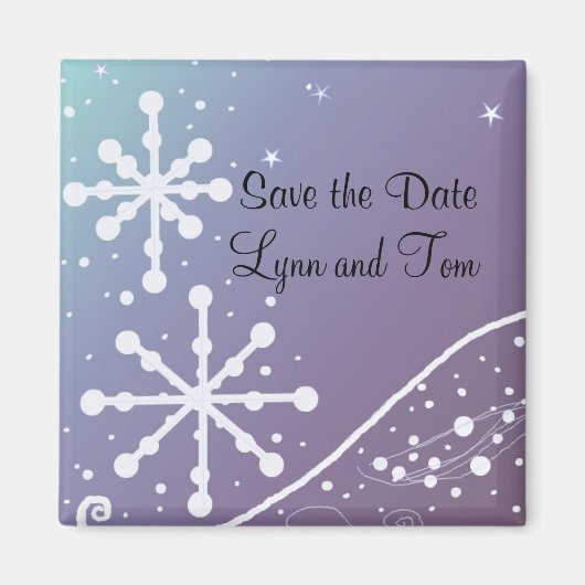 Snowflake Sparen de Datum Magneet (Voorkant)