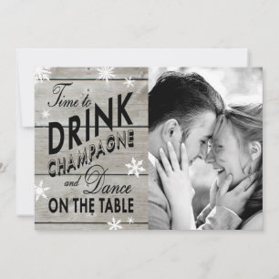 Snowflake sparen de Tijd van de Datum om Champagne Save The Date