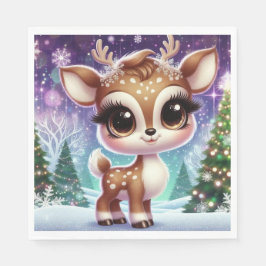 Snowflake Sparkle Baby Reindeer Servet