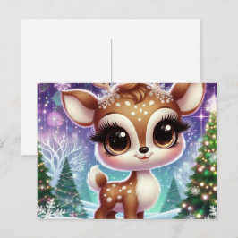 Snowflake Sparkle Baby Reindeer Uitnodiging Briefkaart