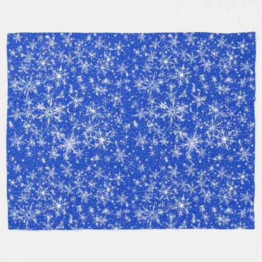 Snowflake Sparkle Naadloos Patroon Fleece Deken (Voorkant (Horizontaal))