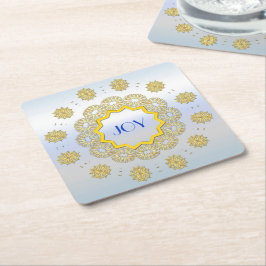 Snowflake Star Holiday Gold Silver Lacy Cirkel Vierkante Kartonnen Onderzetter