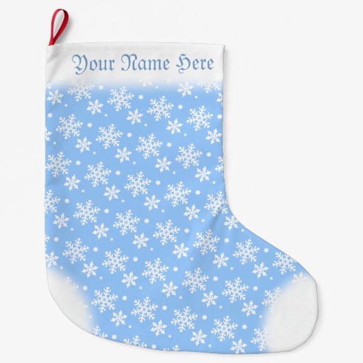 Snowflake Stocking Custom Blue Kerstmis Stockings Grote Kerstsok (Voorkant)