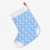 Snowflake Stocking Custom Blue Kerstmis Stockings Grote Kerstsok (Achterkant (Hangend))