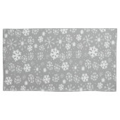 Snowflake storm in zilver grijs kussensloop (Voorkant-Links)