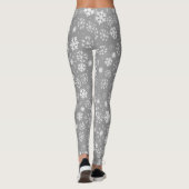 Snowflake storm in zilver grijs leggings (Achterkant)