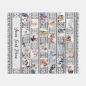 Snowflake Sweater 24 Foto Collage Gray Name Fleece Deken (Voorkant (Horizontaal))