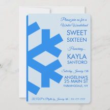 Snowflake Sweet 16 Uitnodiging