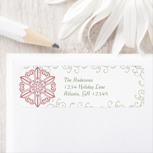 Snowflake Swirl-kerstcadeautjes Labels (Insitu)