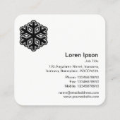 Snowflake-symbool - zwart vierkante visitekaartje (Achterkant)