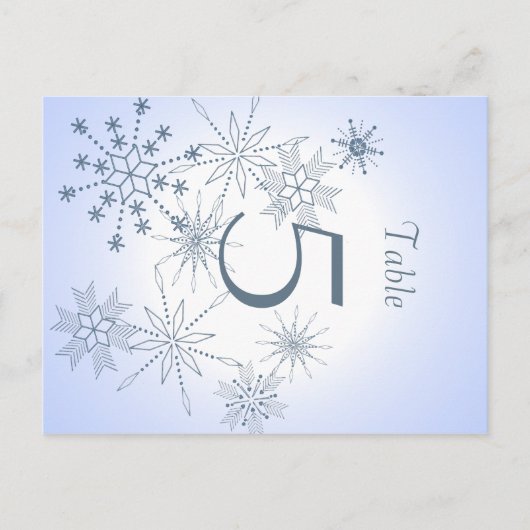 Snowflake-tabelnummer Briefkaart (Voorkant)