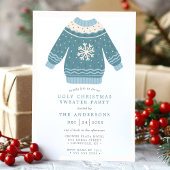 Snowflake Tacky Ugly KerstSweater Party Kaart