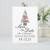 Snowflake-tapijtenstructuur bewaart de datum save the date (Staand voorkant)