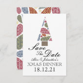 Snowflake-tapijtenstructuur bewaart de datum save the date (Voorkant / Achterkant)