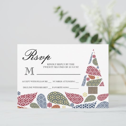 Snowflake Teardrops Boom RSVP (Staand voorkant)