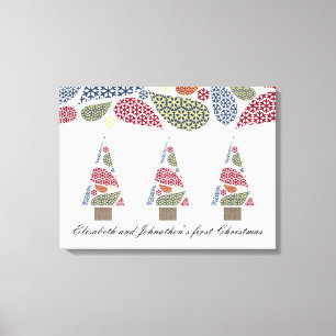 Snowflake Teardrops Tree Canvas afdrukken