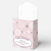 Snowflake-Th-Thaarde 6th Birthday Party Bleek roze Bedankdoosjes (Geopend)