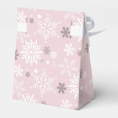 Snowflake-Th-Thaarde 6th Birthday Party Bleek roze Bedankdoosjes (Achterkant)