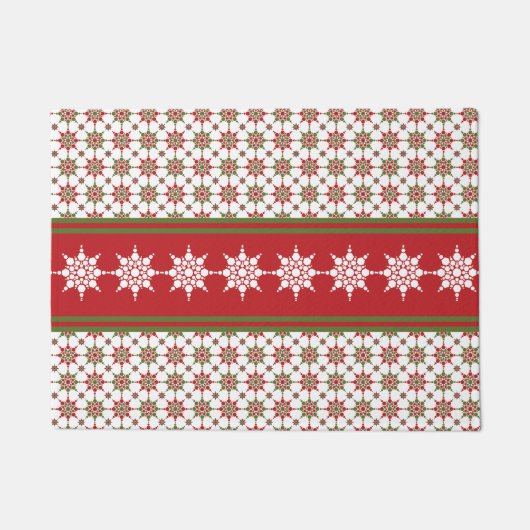 Snowflake Theme Winter Pattern Kerstmis Deurmat (Voorkant)