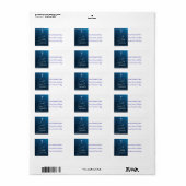 Snowflake Tree en Étiquette de adresse bleu (Feuille entière)