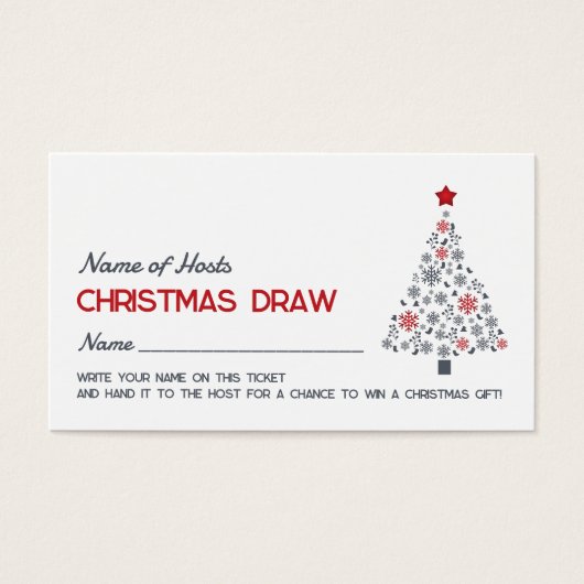 Snowflake Tree, Noël Party Raffle Billets (Devant)