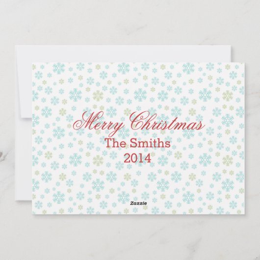 Snowflake & Trees Modèle Carte photo de vacances (Dos)