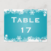 Snowflake turquoise numéro de table de mariage d'h (Dos)