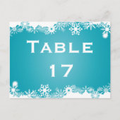 Snowflake turquoise numéro de table de mariage d'h (Devant)