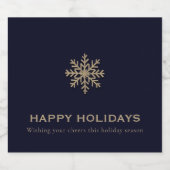 Snowflake Vakantie Champagne Label Sparkling Wijnetiket (Enkel label)